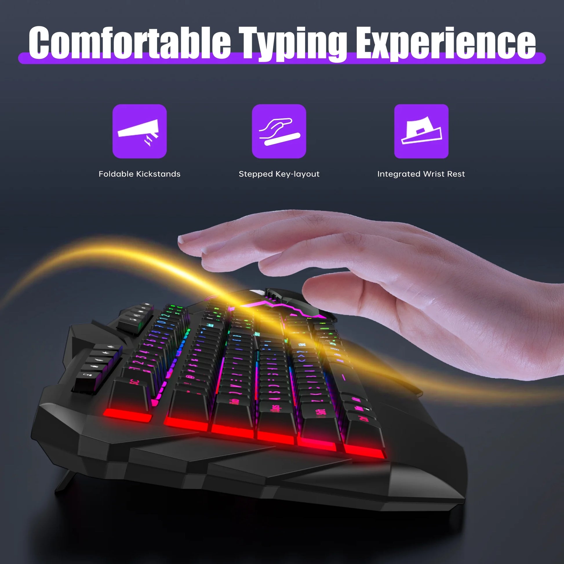 Gaming Keyboard and Mouse Combo, LED RGB Backlit Wired Keyboard 114 Keys Mechanical Feel Anti-Ghosting Keyboard & 7 Colors Mouse with 12 Multimedia Keys for Windows/Xp/Vista PC Laptop Computer Gamer